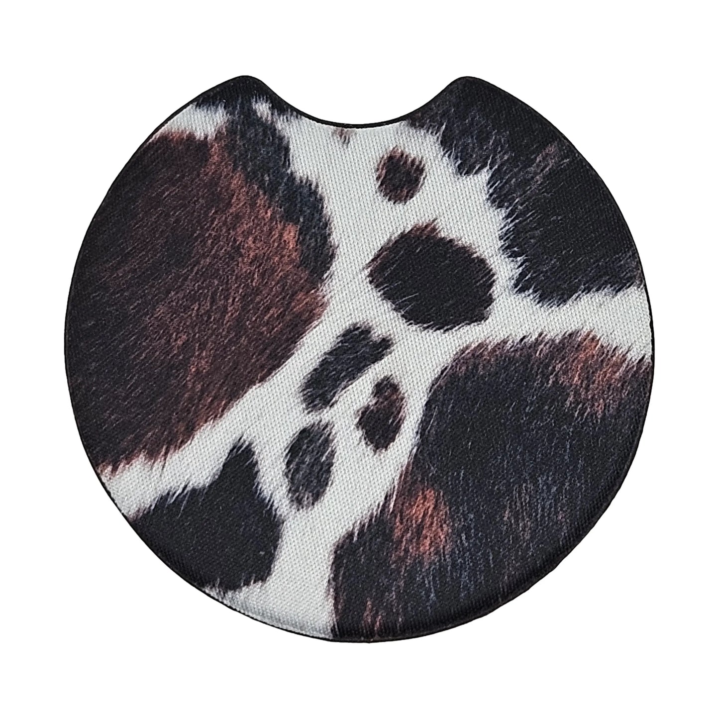 Western Cowhide Print 2 Pack Neoprene Car Coaster Set