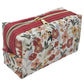 Cranberry Red Floral Accented Quilted Pattern Mini Zipper Box Pouch