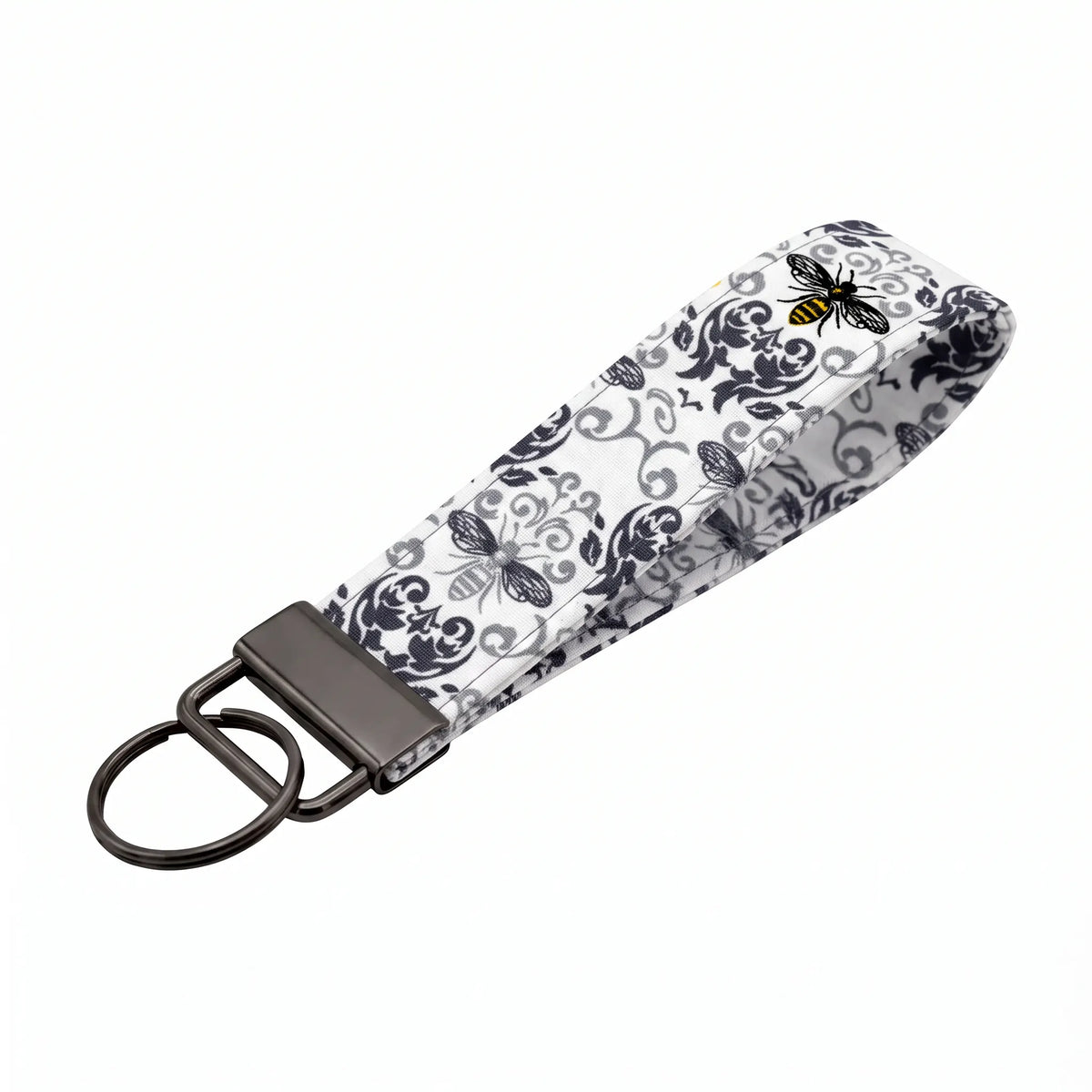 Damask Honeybee Keychain Wristlet