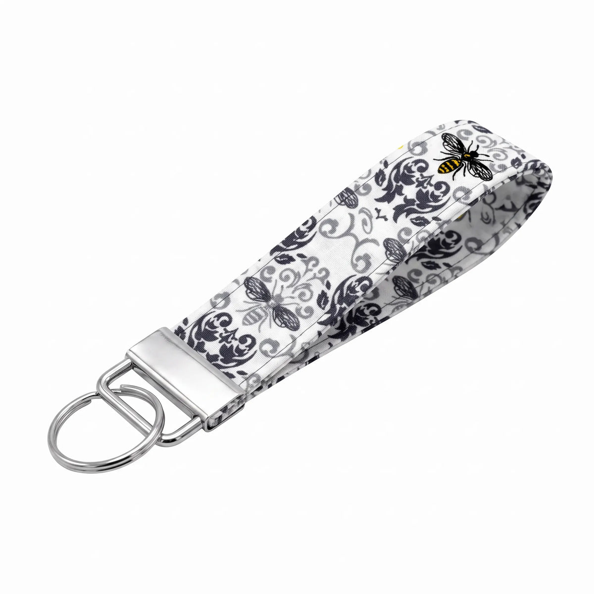Damask Honeybee Keychain Wristlet