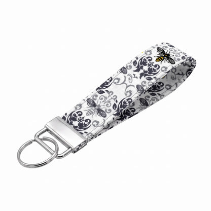 Damask Honeybee Keychain Wristlet