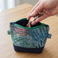 Dark Blue Tropical Palm Leaf Zipper Coin Pouch
