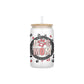 Dog Mom Printed Faux Glitter 16oz Frosted Glass Can Set