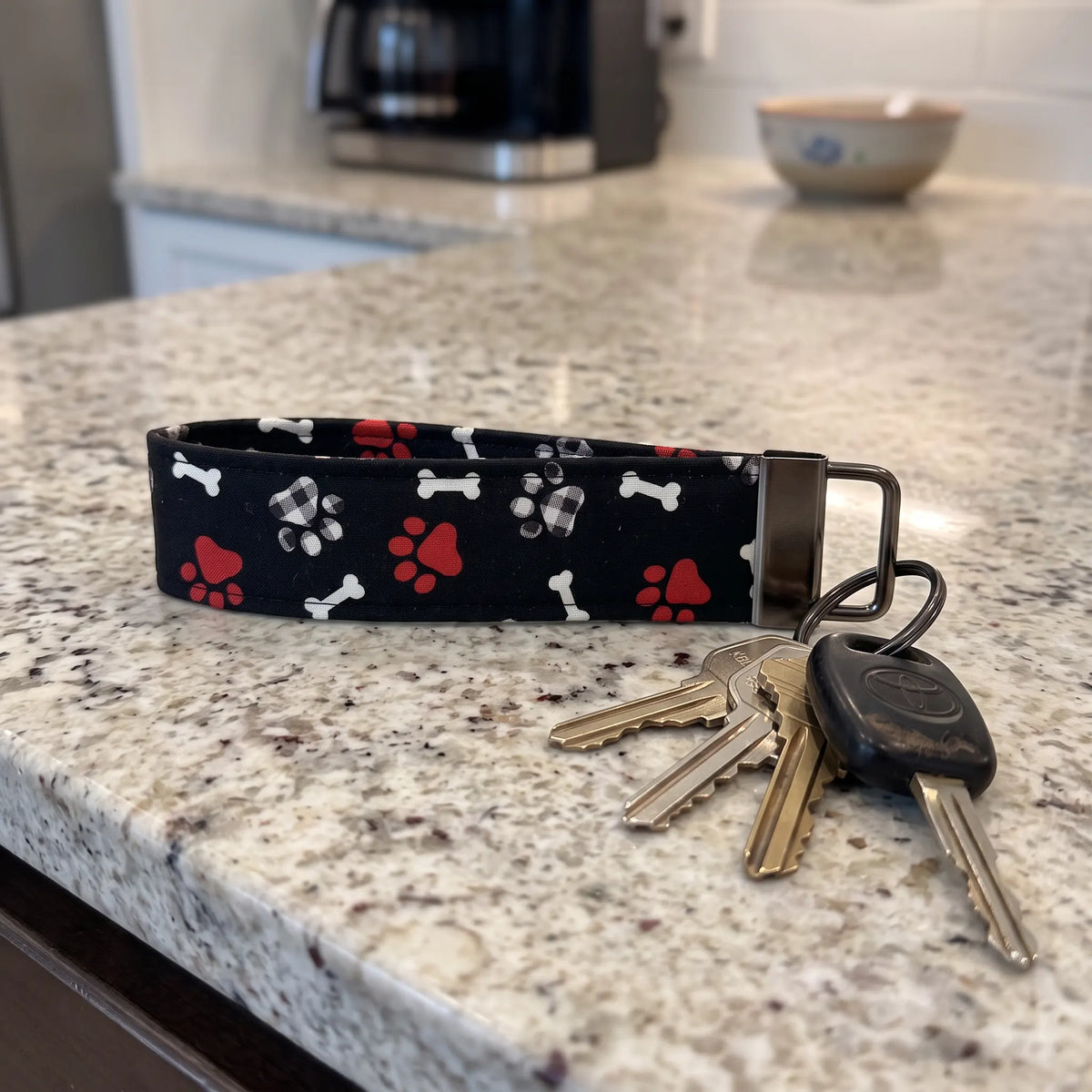 Dog Paw Print Keychain Wristlet