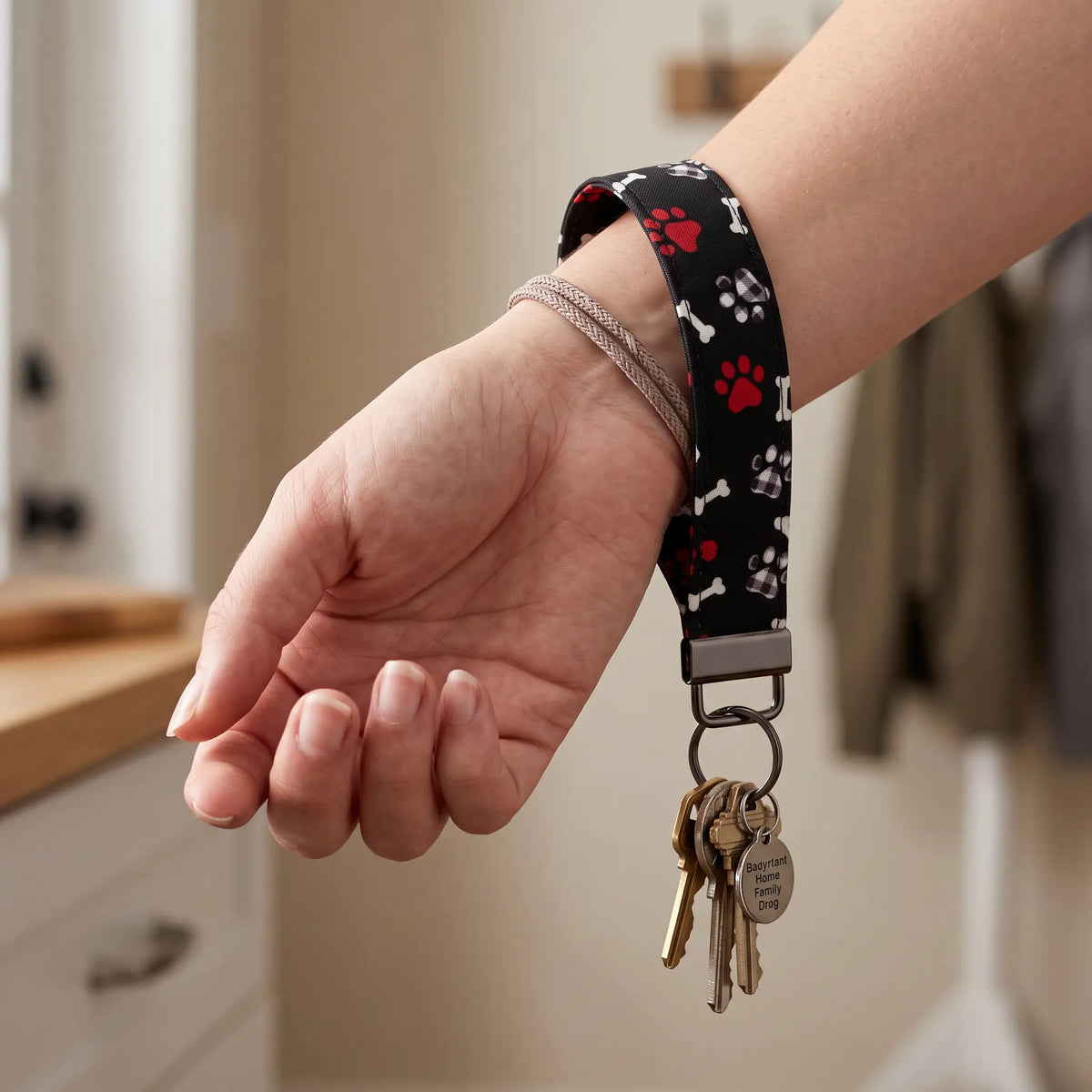 Dog Paw Print Keychain Wristlet