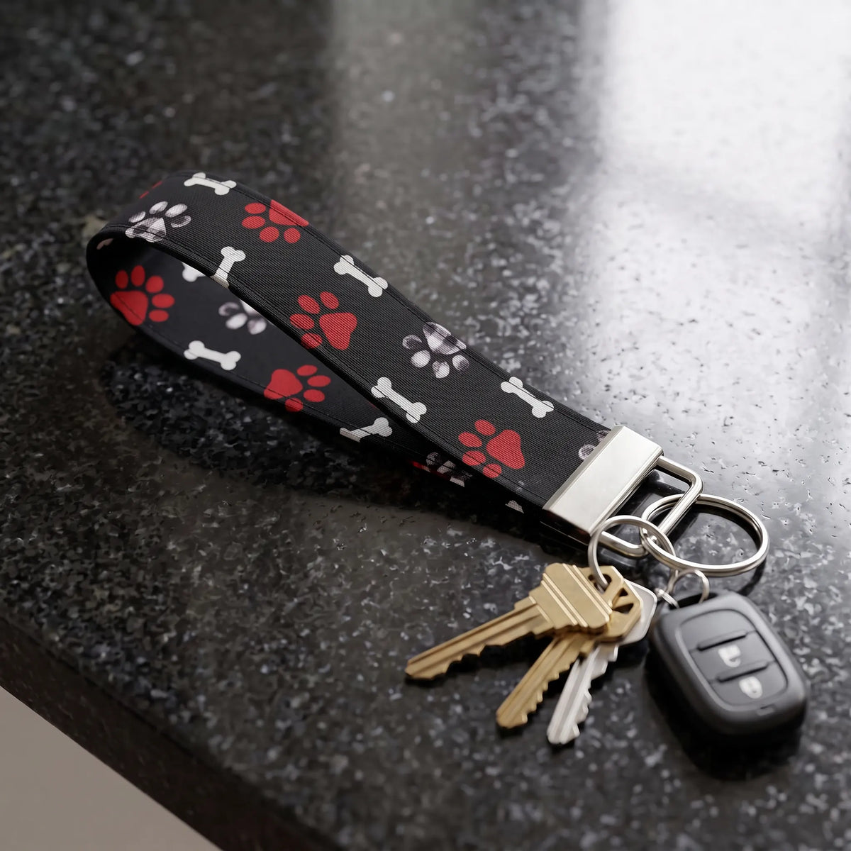 Dog Paw Print Keychain Wristlet