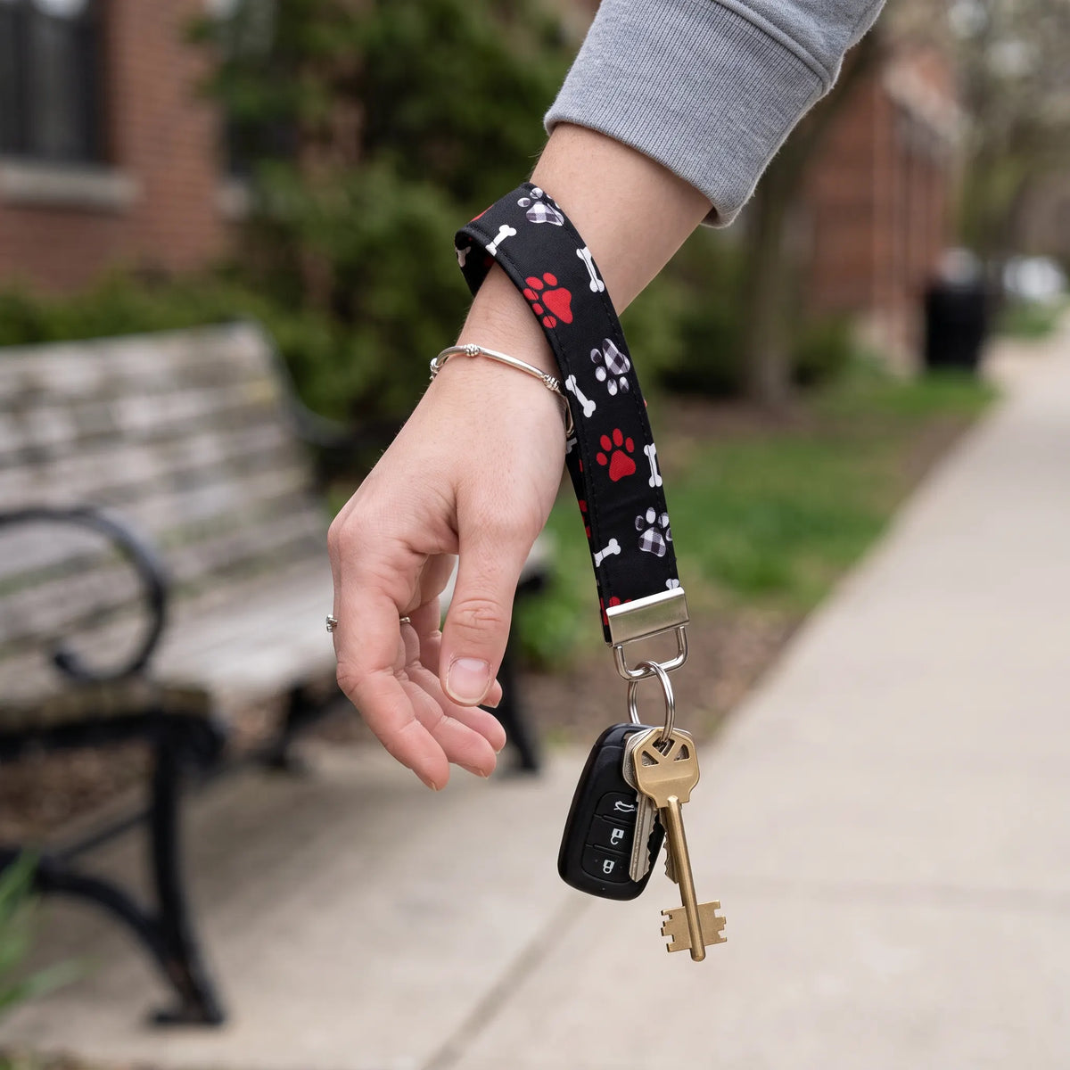 Dog Paw Print Keychain Wristlet