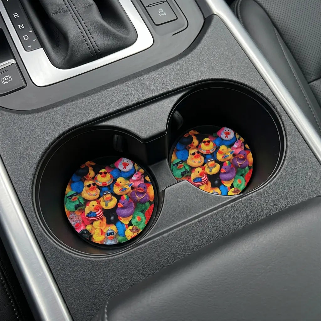 Rubber Ducks 2-Pack Neoprene Car Coaster Set