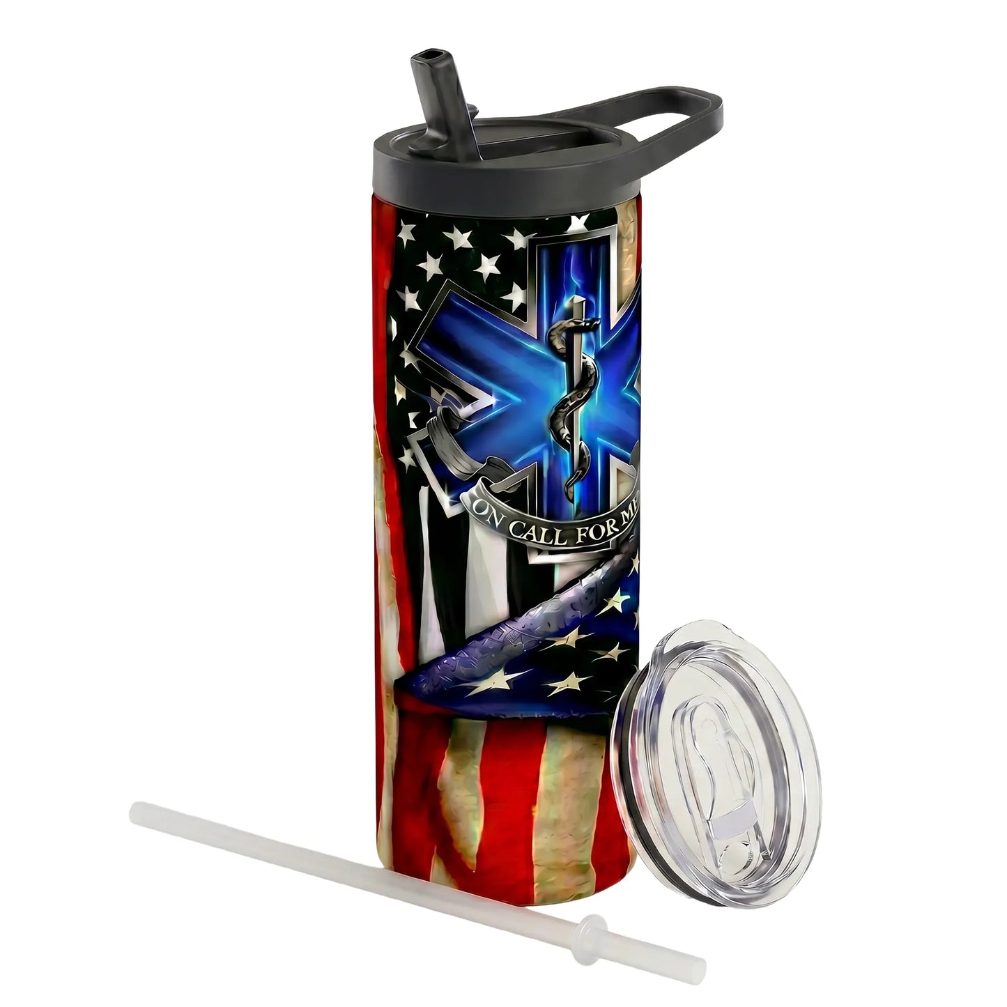 EMS Star of Life American Flag Sublimation Tumbler