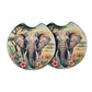 Elephant Hibiscus 2 Pack Neoprene Car Coaster Set