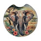 Elephant Hibiscus 2 Pack Neoprene Car Coaster Set