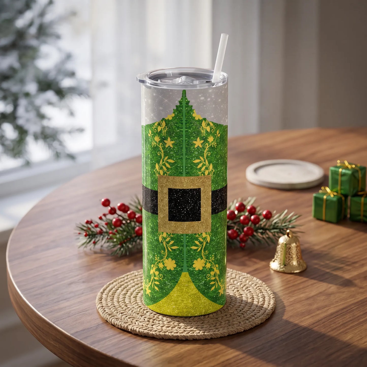 Christmas Elf Coat 20oz Skinny Tumbler