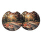 Autumn Forest Path 2-Pack Neoprene Car Coaster Set
