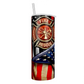 Firefighter Maltese Cross American Flag Sublimation Tumbler