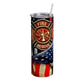 Firefighter Maltese Cross American Flag Sublimation Tumbler