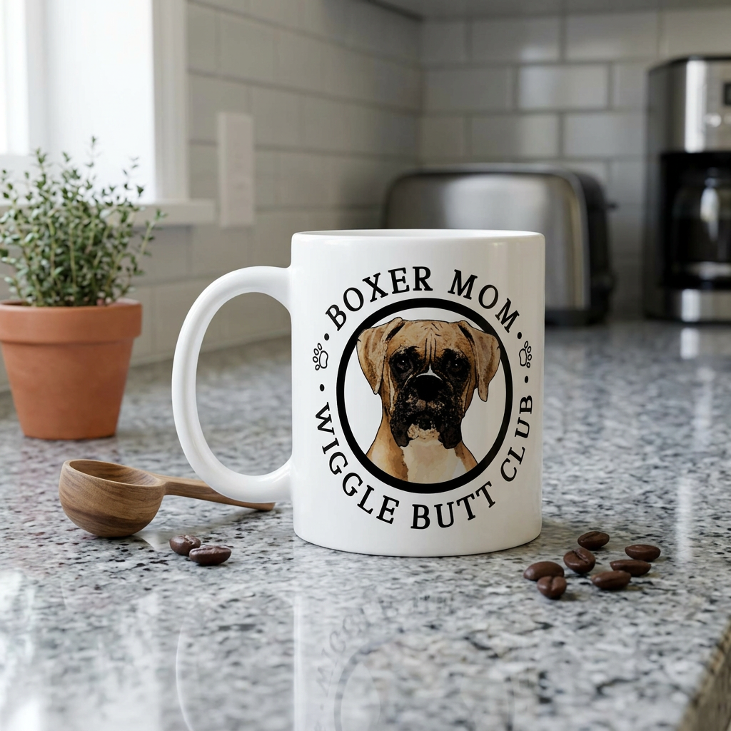 Boxer Mom Male Wiggle Butt Club ORCA Coated Dishwasher Safe Coffee Mug