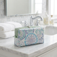 Glacier Geometric Wheel Print Pastel Green Accented Quilted Pattern Mini Zipper Box Pouch