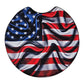 Wavy American Flag 2 Pack Neoprene Car Coaster Set