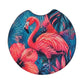 Pink Flamingo Tropical 2 Pack Neoprene Car Coaster Set