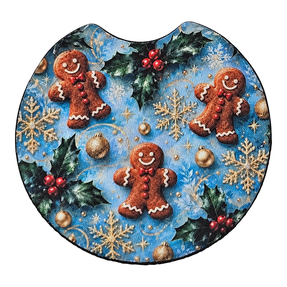 Gingerbread Man 2-Pack Neoprene Car Coaster Set