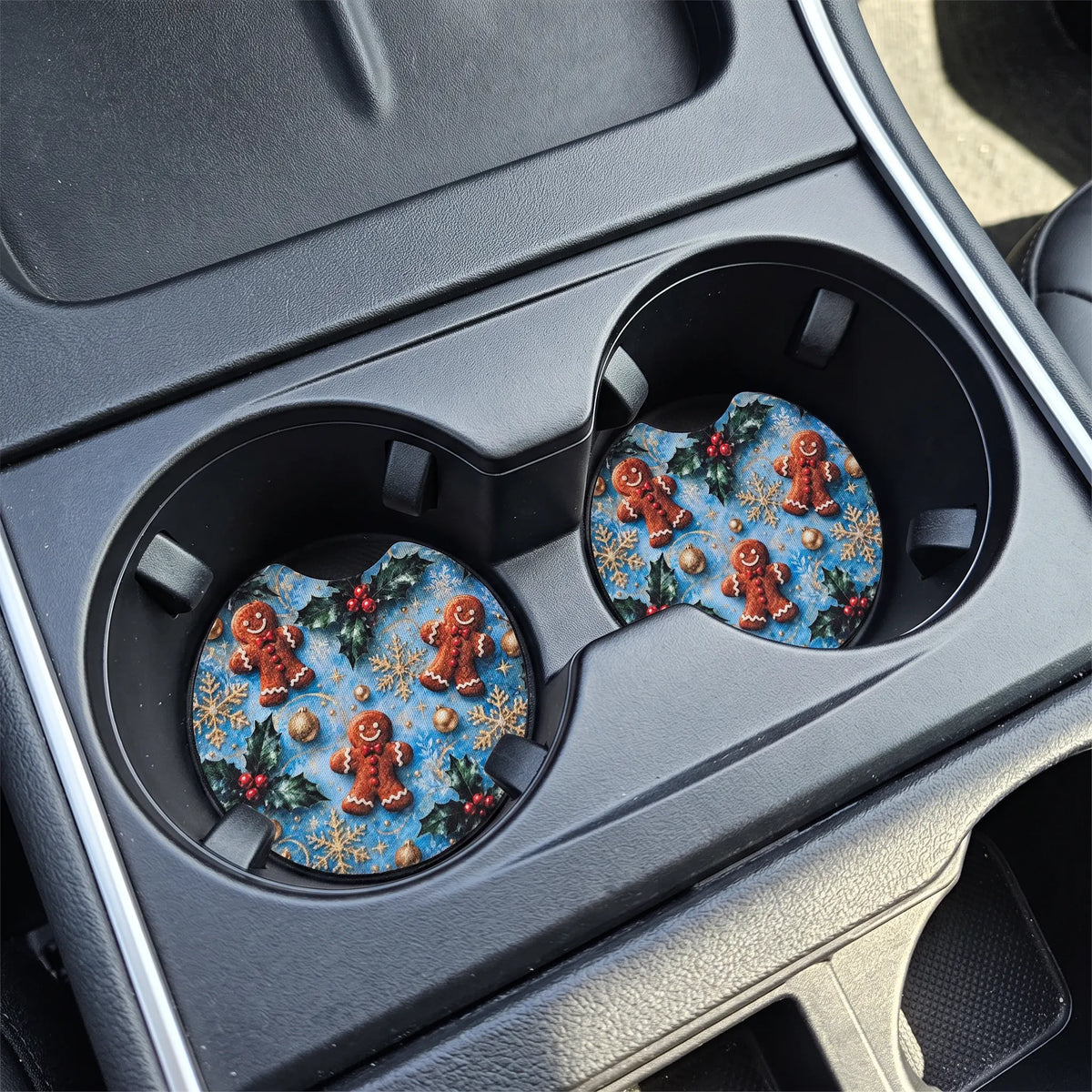 Gingerbread Man 2-Pack Neoprene Car Coaster Set