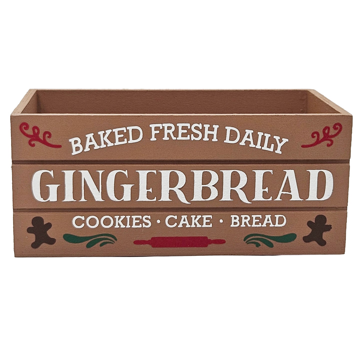 Baked Fresh Daily Gingerbread Holiday Wood Mini Crate