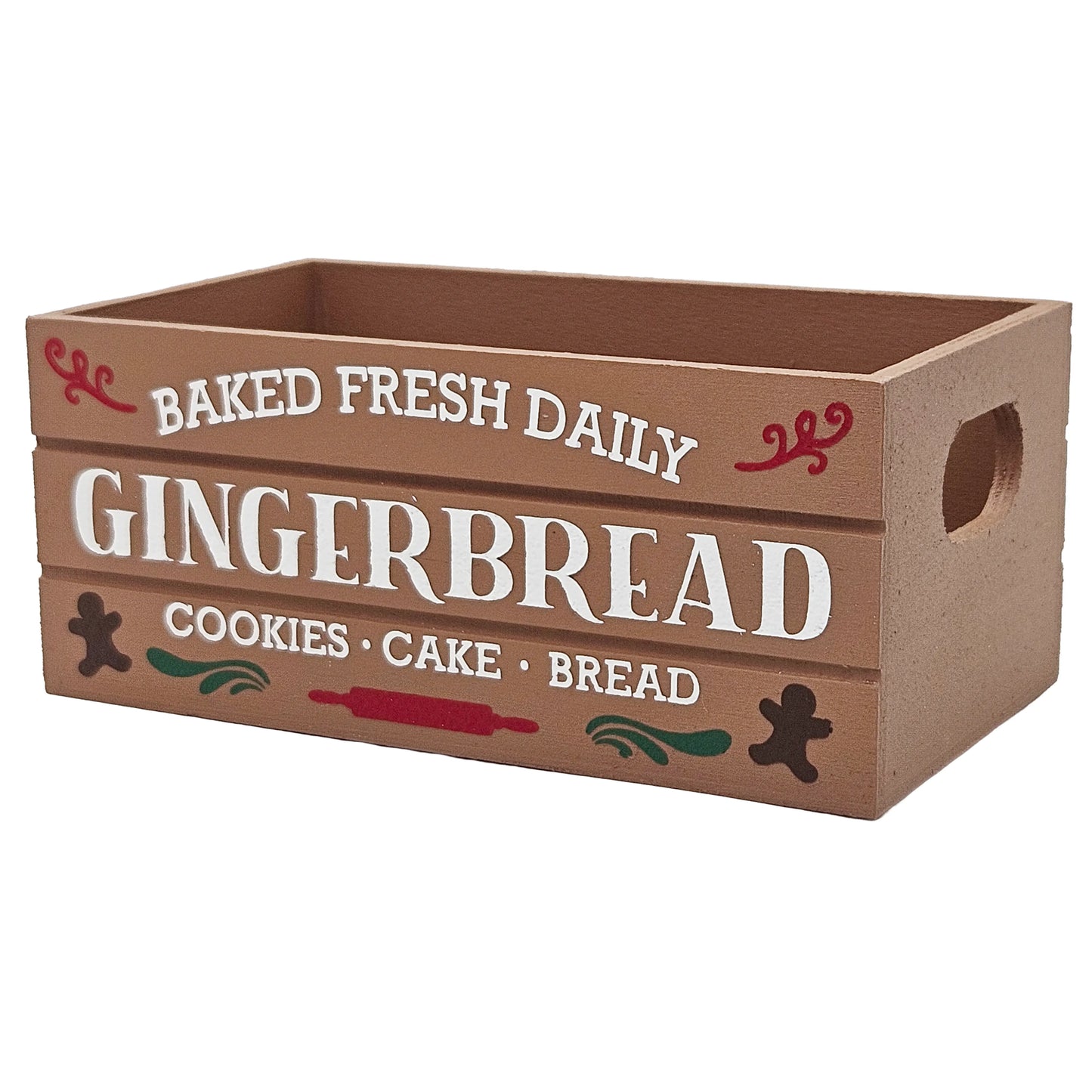 Baked Fresh Daily Gingerbread Holiday Wood Mini Crate