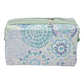 Glacier Geometric Wheel Print Pastel Green Accented Quilted Pattern Mini Zipper Box Pouch