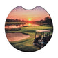 Golf Course Sunset 2 Pack Neoprene Car Coaster Set