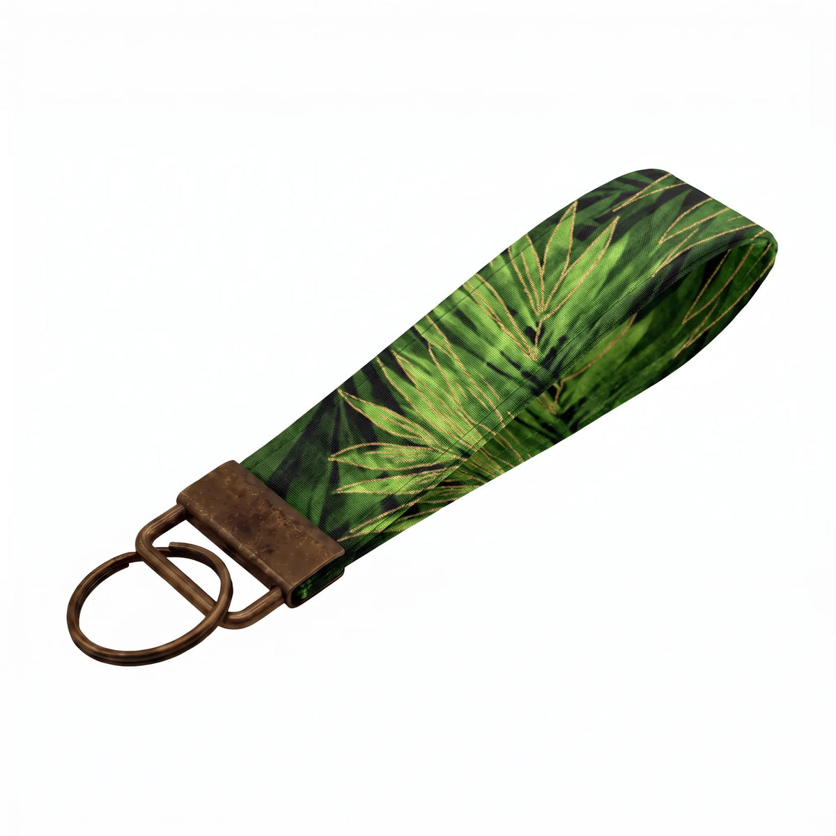 Tropical Palm Leaf Keychain Wristlet
