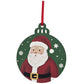 Green Santa Claus Snowfall Handpainted Wooden Christmas Ornament