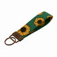 Green Sunflower Keychain Wristlet