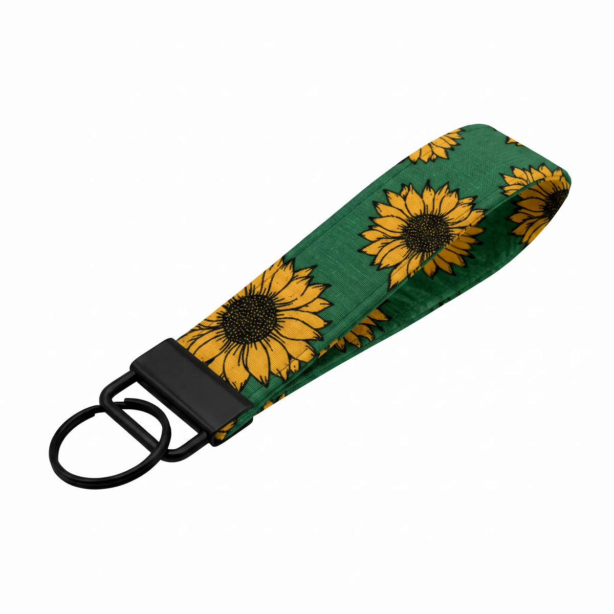 Green Sunflower Keychain Wristlet