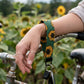 Green Sunflower Keychain Wristlet