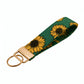 Green Sunflower Keychain Wristlet