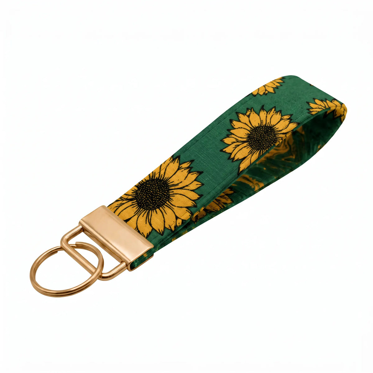 Green Sunflower Keychain Wristlet