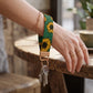 Green Sunflower Keychain Wristlet