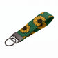 Green Sunflower Keychain Wristlet