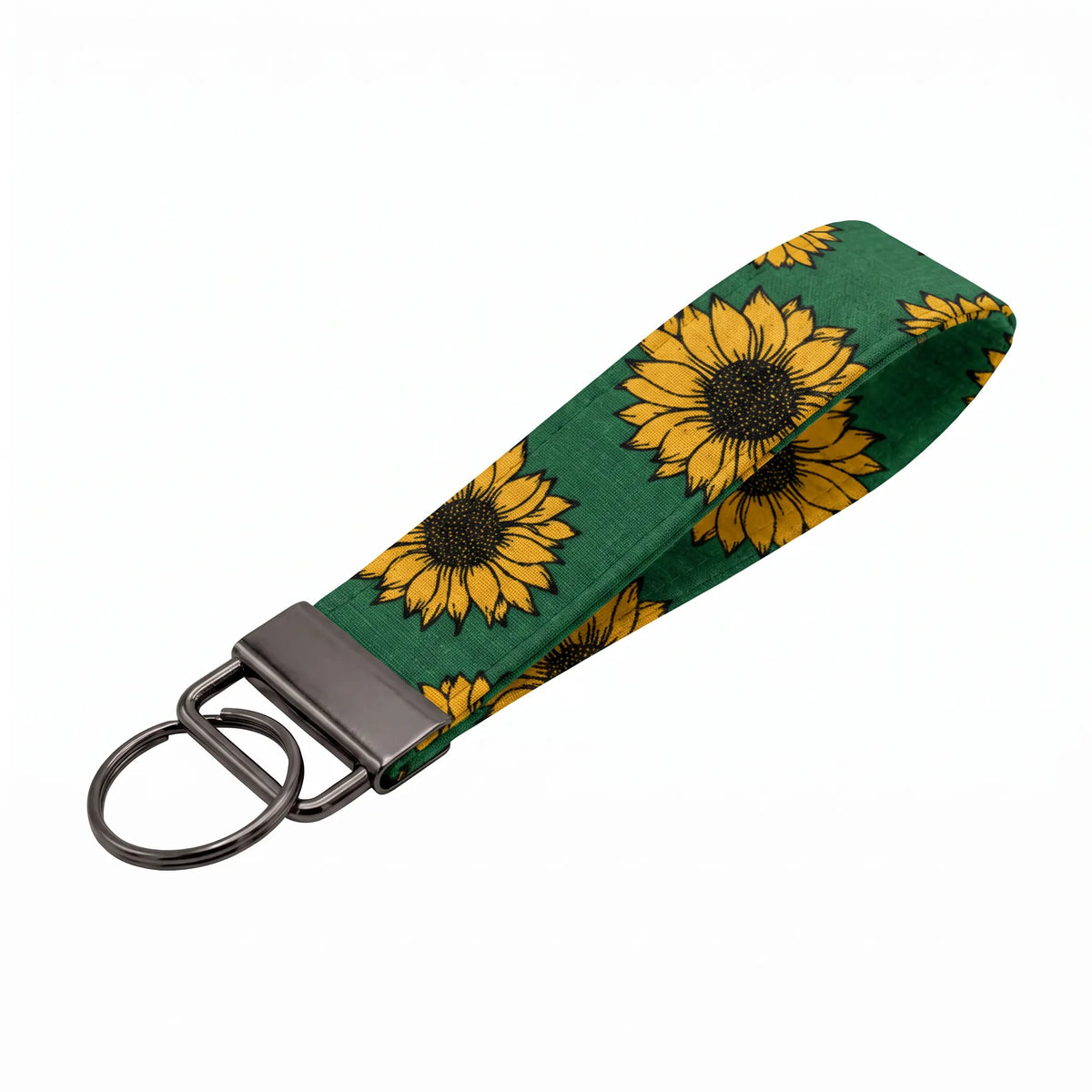 Green Sunflower Keychain Wristlet