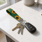 Green Sunflower Keychain Wristlet