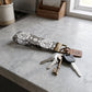 Gray Damask Keychain Wristlet