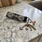 Gray Damask Keychain Wristlet