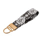 Gray Damask Keychain Wristlet
