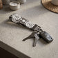Gray Damask Keychain Wristlet
