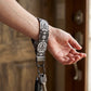 Gray Damask Keychain Wristlet