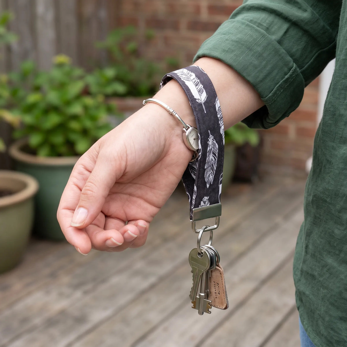 Boho Feather Keychain Wristlet
