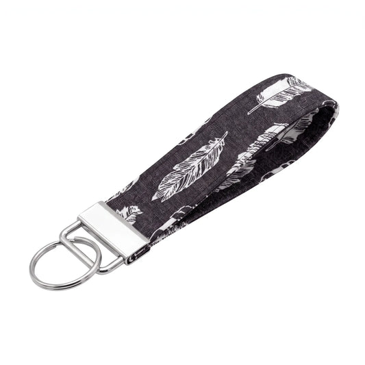 Boho Feather Keychain Wristlet