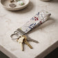 Gray Botanical Floral Keychain Wristlet