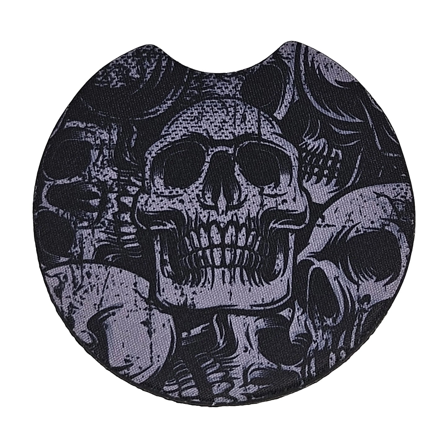 Gothic Grunge Skulls 2-Pack Neoprene Car Coaster Set