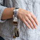 Gray Yellow Floral Keychain Wristlet